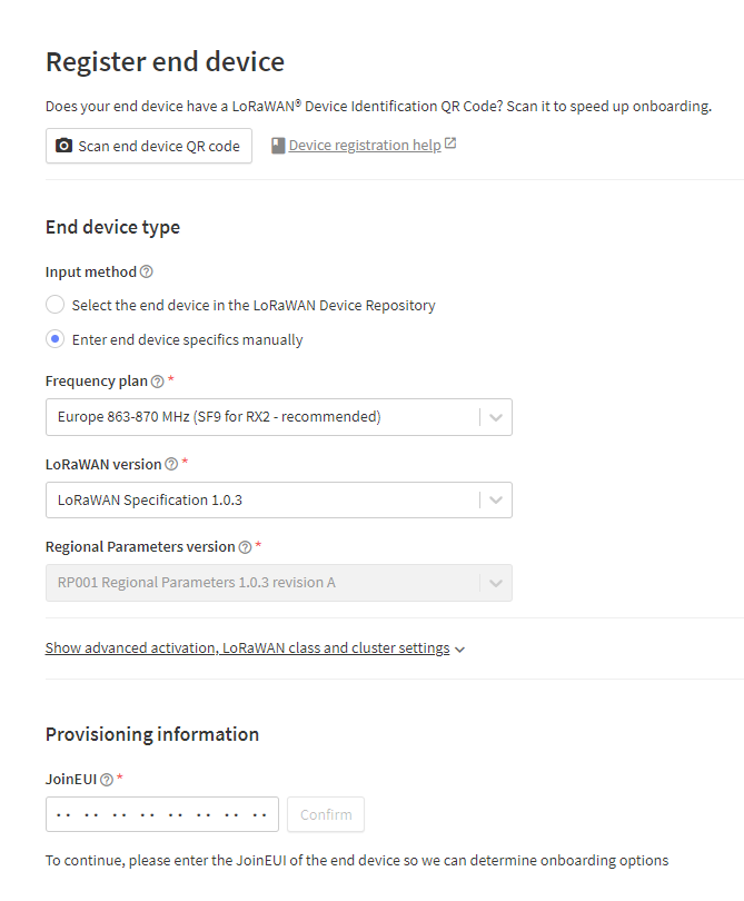 TTN Register Device