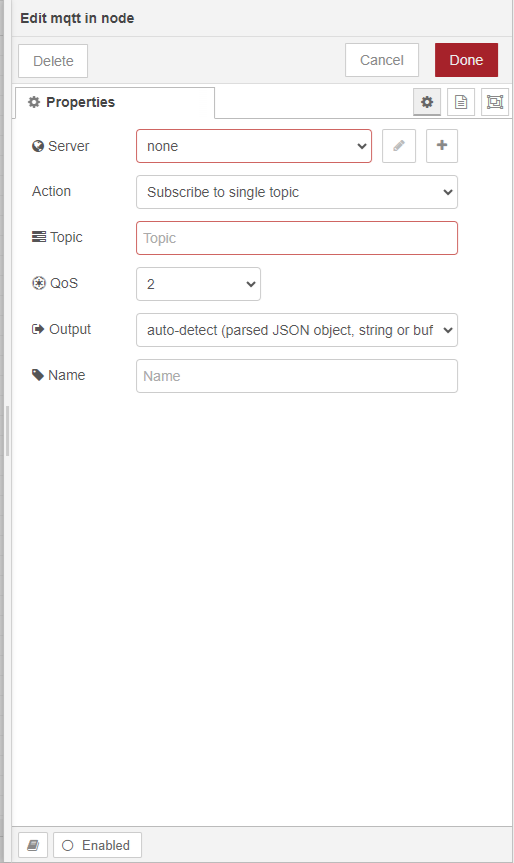 Node-RED MQTT set up